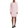 imageLands End Womens Cotton Blend Cable Crew Neck Sweater DressPink Fog