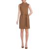 imageLands End Womens Cotton Blend Short Sleeve Mock Neck Sweater DressWarm Tawny Brown