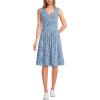 imageLands End Womens Cotton Modal Pleated Fit and Flare DressIvoryVista Blue Flowers