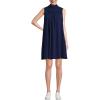 imageLands End Womens Cotton Voile Mock Neck Above The Knee Shift DressDeep Sea Navy