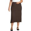 imageLands End Womens Crinkle Midi SkirtRich Coffee