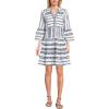 imageLands End Womens Gauze Tiered DressNavy Embroidered Stripe