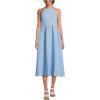 imageLands End Womens Linen Sleeveless Halter High Neck Midi DressSoft Blue Linen