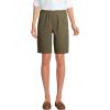 imageLands End Womens Plus Size Mid Rise Elastic Waist Pull On 12quot Chino Bermuda ShortsForest Moss