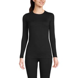 imageLands End Womens Baselayer Cozy Thermaskin Crewneck TopBlack