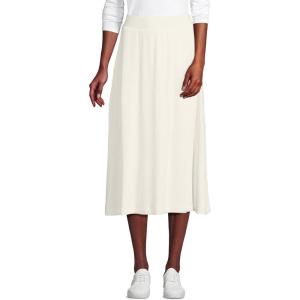 imageLands End Womens Cozy Rib Midi Wrap SkirtIvory Heather