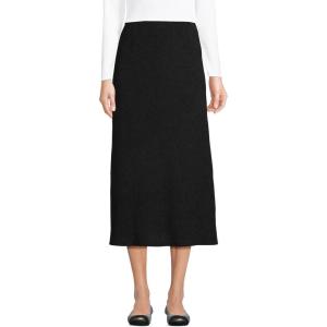 imageLands End Womens Crinkle Midi SkirtBlack