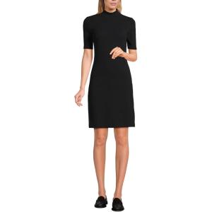 imageLands End Womens Knit Rib Mock Neck Above The Knee DressBlack