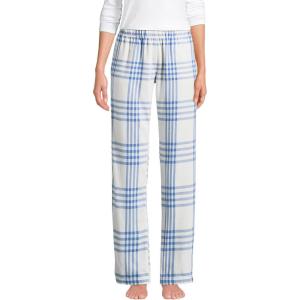 imageLands End Womens Print Flannel Pajama PantsClear Blue Plaid