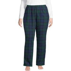 imageLands End Womens Print Flannel Pajama PantsDeep Forest Blackwatch Plaid