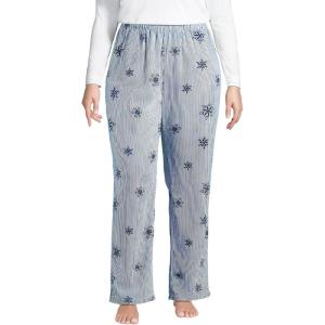 imageLands End Womens Print Flannel Pajama PantsDeep Sea Navy Snowflakes