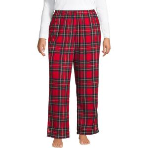 imageLands End Womens Print Flannel Pajama PantsRich Red Multi Tartan