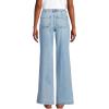 imageLands End Womens Denim High Rise Button Front Patch Pocket Wide Leg JeansArctic Indigo