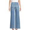 imageLands End Womens Denim High Rise Button Front Patch Pocket Wide Leg JeansBeau Blue