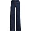 imageLands End Womens Denim High Rise Button Front Patch Pocket Wide Leg JeansRinse Wash