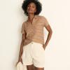 imageLands End Womens High Rise Pleated Aline 5quot Linen ShortsFlax Linen