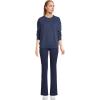 imageLands End Womens High Rise Serious Sweats Fleece Lined Pocket Bootcut PantsDeep Sea Navy