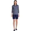 imageLands End Womens Mid Rise Elastic Waist PullOn 10quot Chino Bermuda ShortsDeep Sea Navy