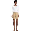 imageLands End Womens Mid Rise Elastic Waist PullOn 10quot Chino Bermuda ShortsDesert Tan