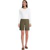 imageLands End Womens Mid Rise Elastic Waist PullOn 10quot Chino Bermuda ShortsForest Moss