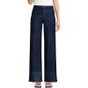 imageLands End Womens Denim High Rise Button Front Patch Pocket Wide Leg JeansRinse Wash