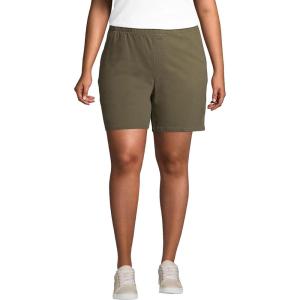 imageLands End School Uniform Womens PullOn 7quot Chino ShortsForest Moss