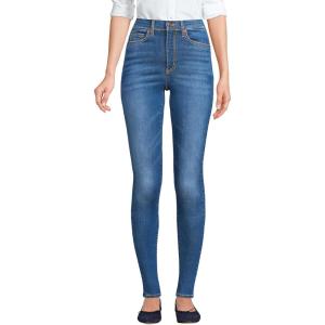 imageLands End Womens High Rise Adaptive Lycra Skinny JeansIndigo Tide Blue