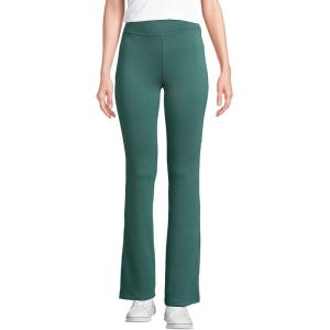 imageLands End Womens High Rise Serious Sweats Fleece Lined Pocket Bootcut PantsWashed Evergreen