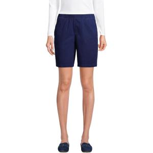 imageLands End Womens Mid Rise Elastic Waist PullOn 10quot Chino Bermuda ShortsDeep Sea Navy