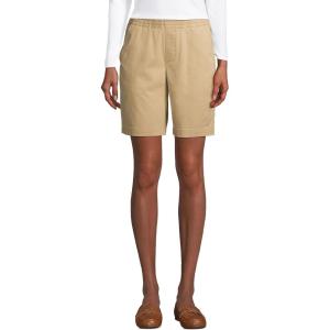 imageLands End Womens Mid Rise Elastic Waist PullOn 10quot Chino Bermuda ShortsDesert Tan