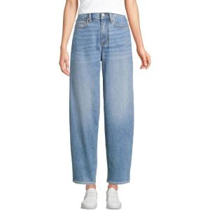 imageLands End Womens Recover High Rise Barrel Leg Ankle JeansBeau Blue