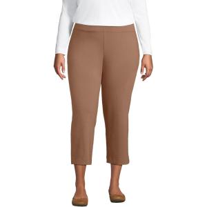 imageLands End Womens Starfish Mid Rise PullOn Crop PantsWarm Tawny Brown