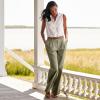 imageLands End Womens High Rise Crisp Poplin Chino Wide Leg PantsSunwashed Olive