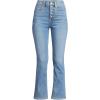 imageLands End Womens High Rise Denim Button Front Kick Flare Crop JeansBeau Blue