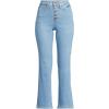 imageLands End Womens High Rise Denim Button Front Kick Flare Crop JeansMellow Indigo