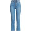 imageLands End Womens High Rise Denim Button Front Kick Flare Crop JeansSea Breeze Blue Wash