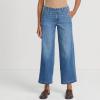 imageLands End Womens Mid Rise Denim Wide Leg Ankle JeansIndigo Tide Blue