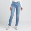 imageLands End Womens Recover Denim Mid Rise Slim Leg JeansBeau Blue