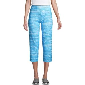 imageLands End Womens Active Crop Yoga PantsReef Blue Tie Dye Wave