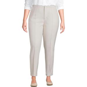 imageLands End Womens High Rise Bi Stretch Pintuck Pencil Ankle PantsLight Stone