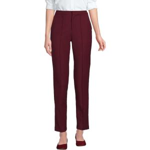 imageLands End Womens High Rise Bi Stretch Pintuck Pencil Ankle PantsRich Burgundy