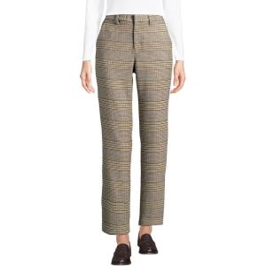 imageLands End Womens High Rise Brushed Flannel Tapered Ankle PantsCoriander Glen Plaid