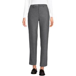 imageLands End Womens High Rise Brushed Flannel Tapered Ankle PantsDark Gray Herringbone