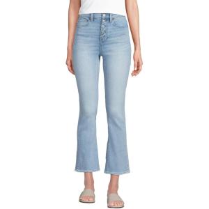 imageLands End Womens High Rise Denim Button Front Kick Flare Crop JeansArctic Indigo