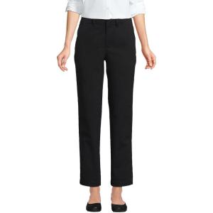 imageLands End Womens Mid Rise Classic Straight Leg Chino Ankle PantsBlack