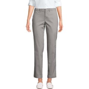 imageLands End Womens Mid Rise Classic Straight Leg Chino Ankle PantsCameo Gray