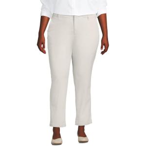 imageLands End Womens Mid Rise Classic Straight Leg Chino Ankle PantsLight Stone