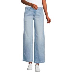 imageLands End Womens Mid Rise Denim Wide Leg Ankle JeansArctic Indigo