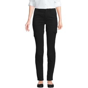 imageLands End Womens Mid Rise Slim Cargo Chino PantsBlack