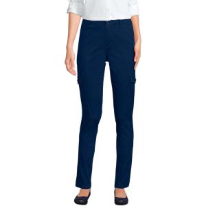 imageLands End Womens Mid Rise Slim Cargo Chino PantsDeep Sea Navy